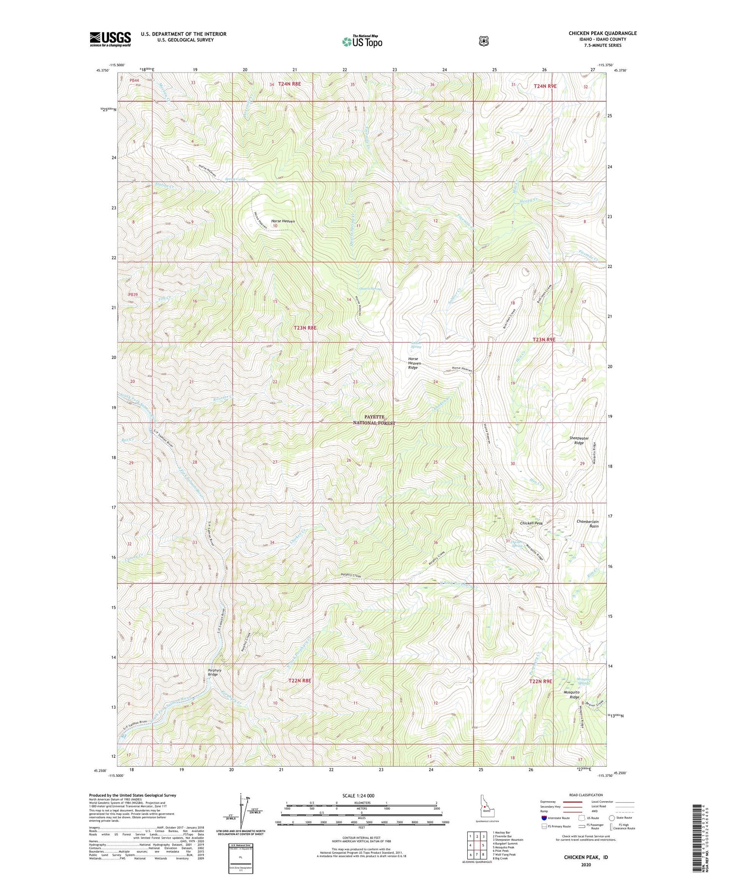 Chicken Peak Idaho US Topo Map Image