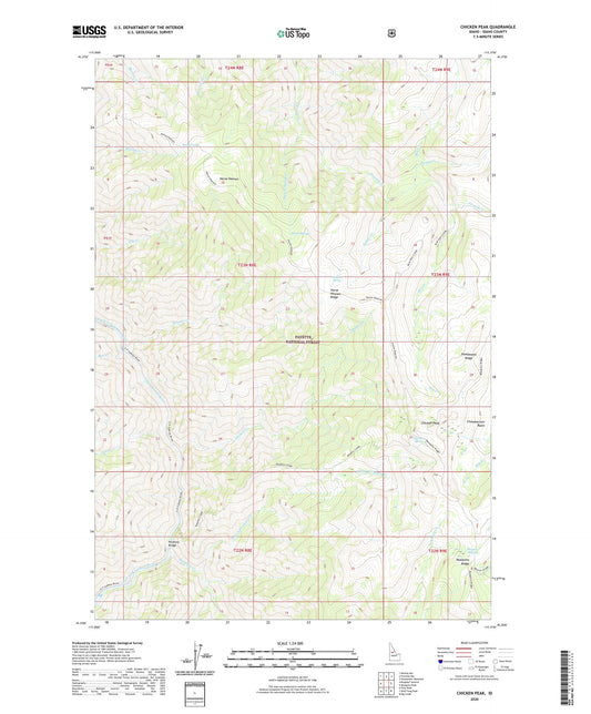 Chicken Peak Idaho US Topo Map Image