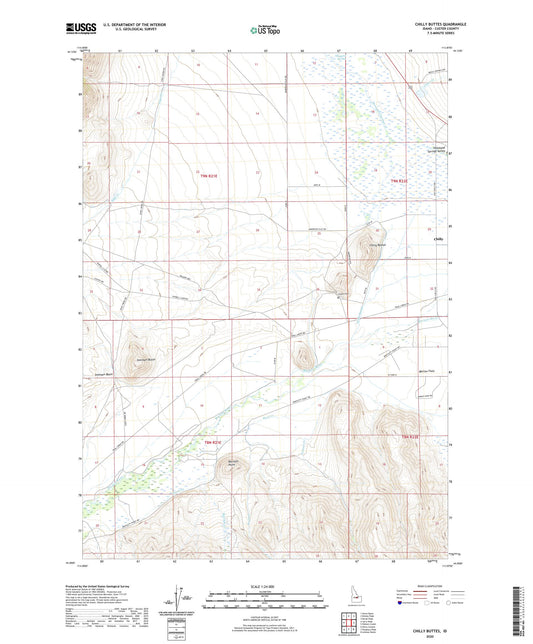 Chilly Buttes Idaho US Topo Map Image
