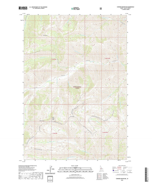 Chinook Mountain Idaho US Topo Map Image