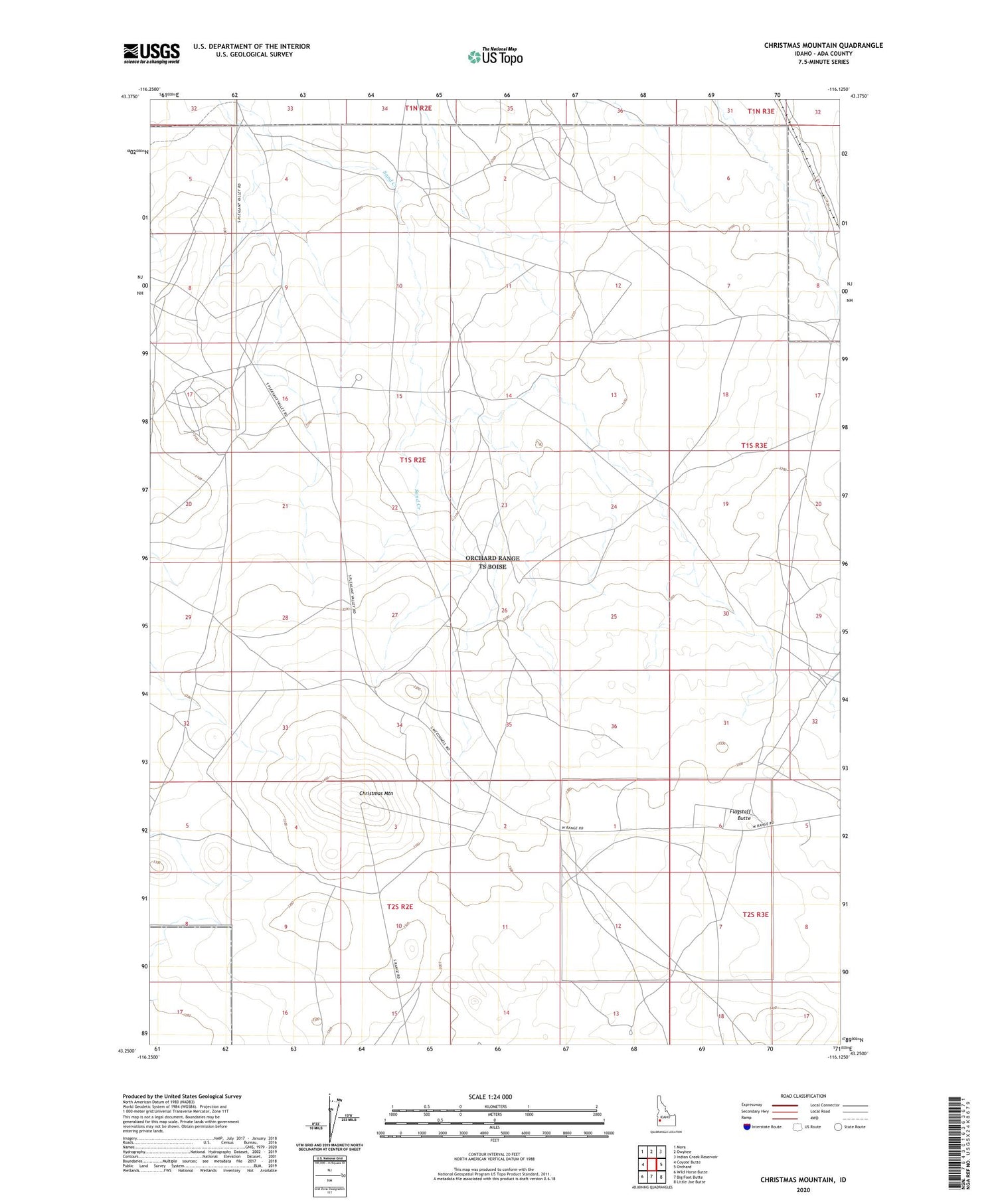 Christmas Mountain Idaho US Topo Map Image