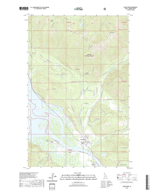 Clark Fork Idaho US Topo Map Image