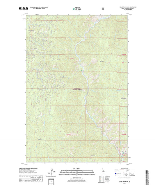 Clarke Mountain Idaho US Topo Map Image