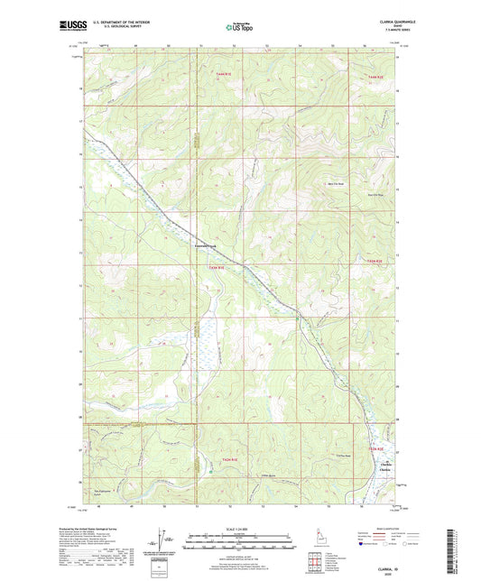 Clarkia Idaho US Topo Map Image