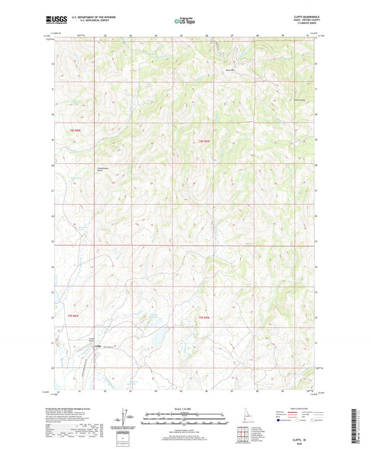 Cliffs Idaho US Topo Map Image
