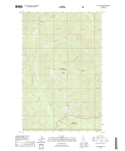 Clifty Mountain Idaho US Topo Map Image