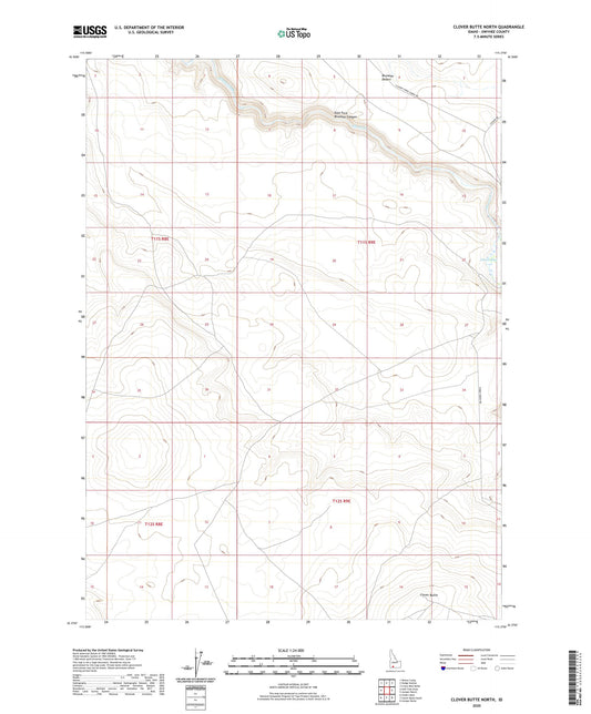 Clover Butte North Idaho US Topo Map Image