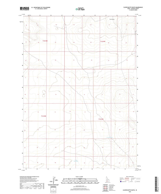 Clover Butte South Idaho US Topo Map Image
