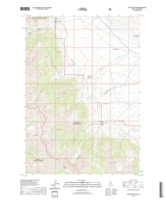 Coal Kiln Canyon Idaho US Topo Map Image