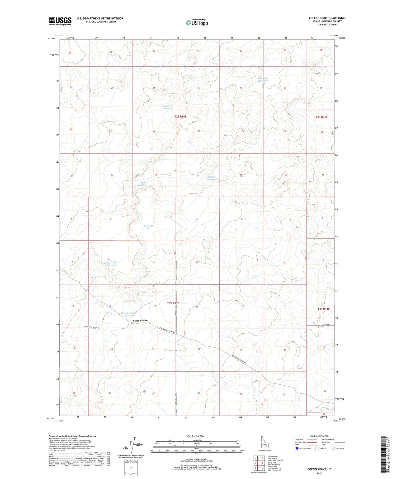 Coffee Point Idaho US Topo Map Image