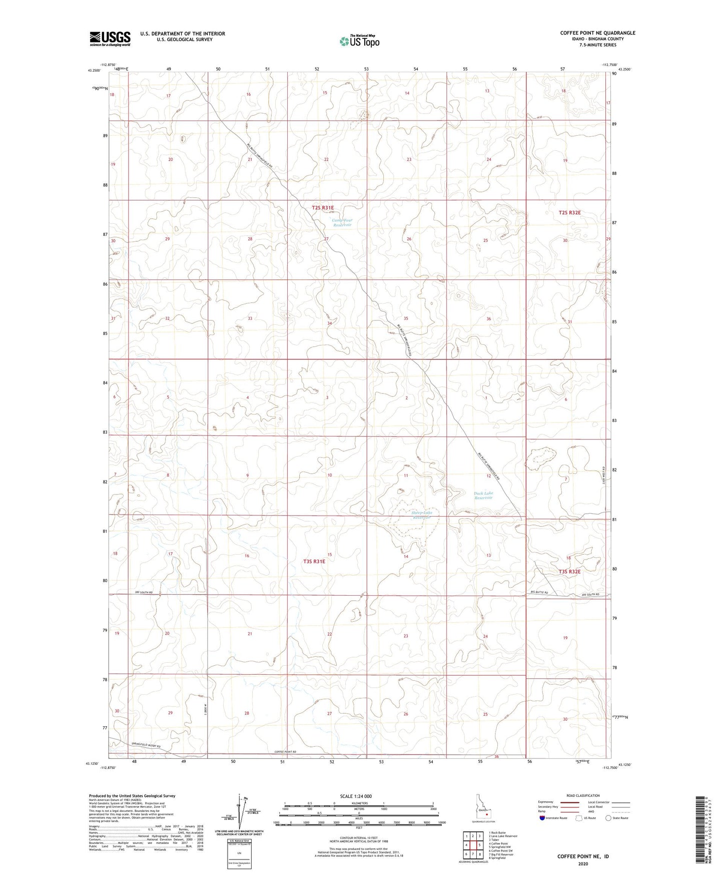 Coffee Point NE Idaho US Topo Map Image