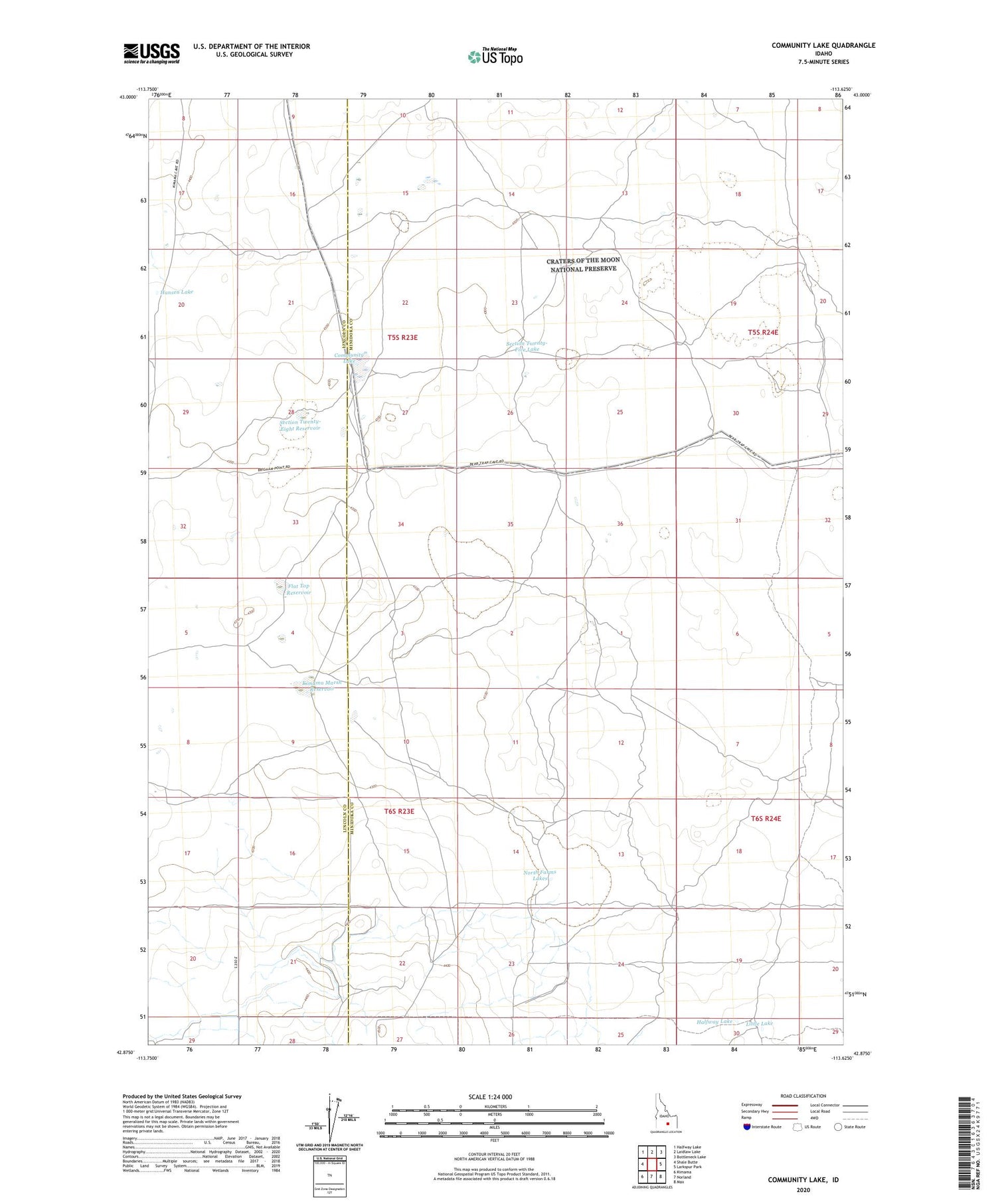 Community Lake Idaho US Topo Map Image