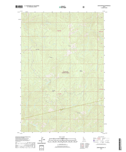 Cook Mountain Idaho US Topo Map Image