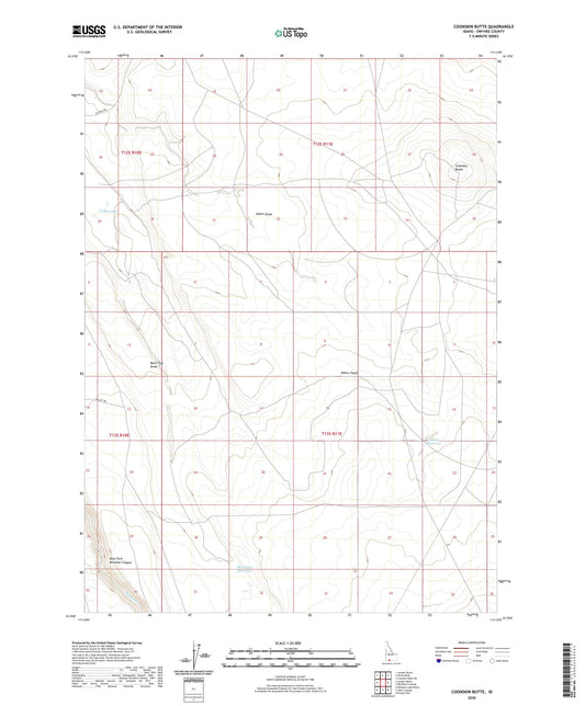 Coonskin Butte Idaho US Topo Map Image