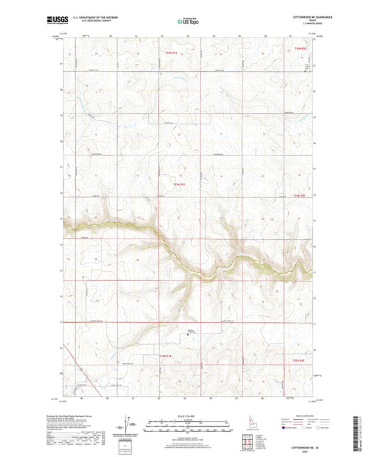 Cottonwood NE Idaho US Topo Map Image