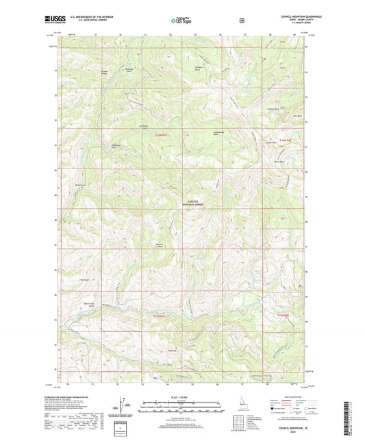 Council Mountain Idaho US Topo Map Image