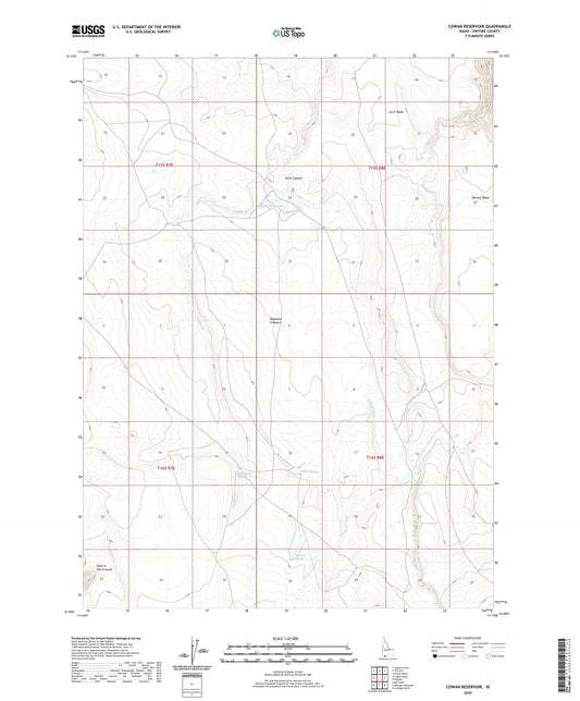 Cowan Reservoir Idaho US Topo Map Image