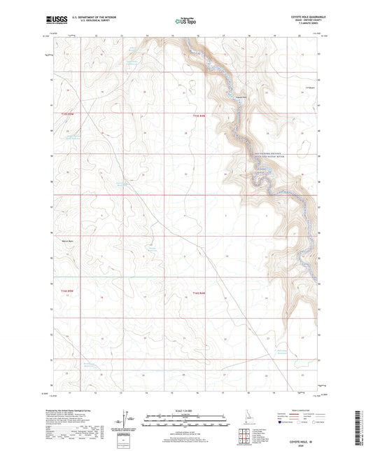 Coyote Hole Idaho US Topo Map Image