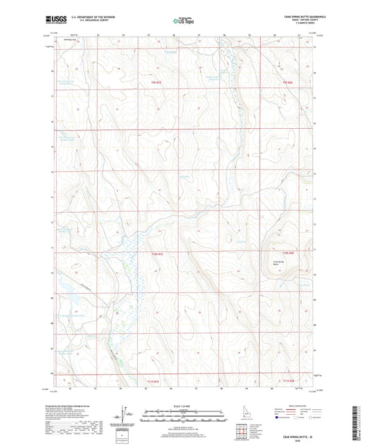Crab Spring Butte Idaho US Topo Map Image