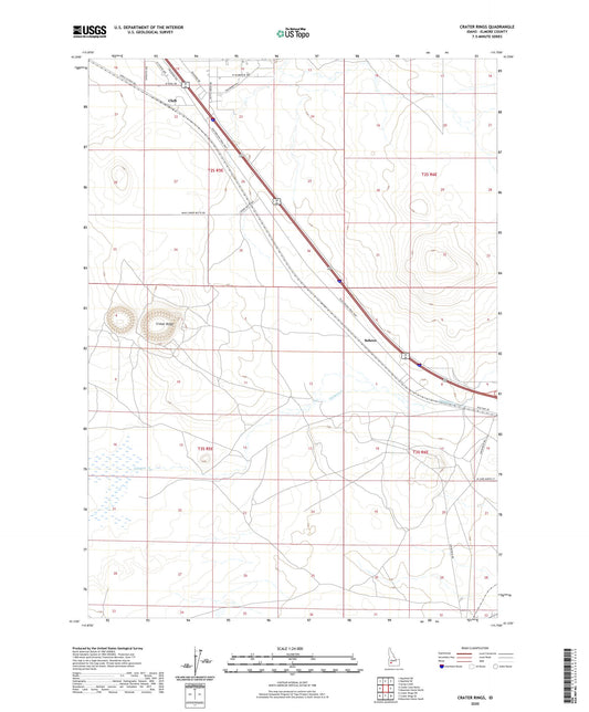 Crater Rings Idaho US Topo Map Image