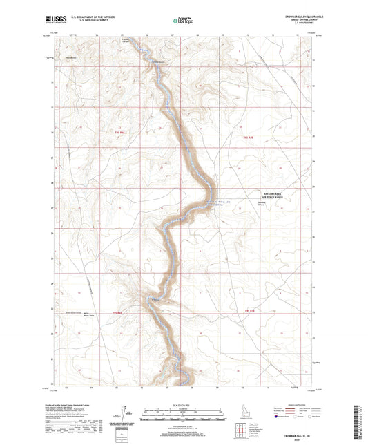 Crowbar Gulch Idaho US Topo Map Image