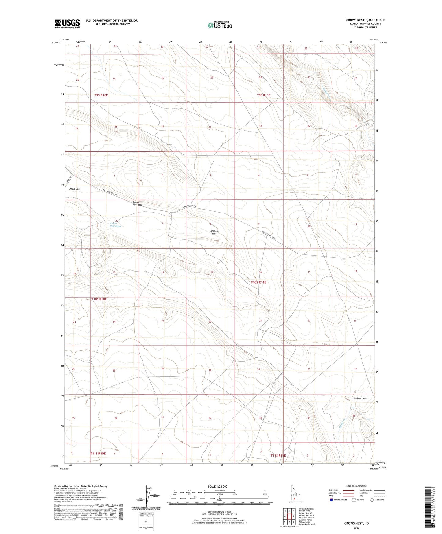 Crows Nest Idaho US Topo Map Image