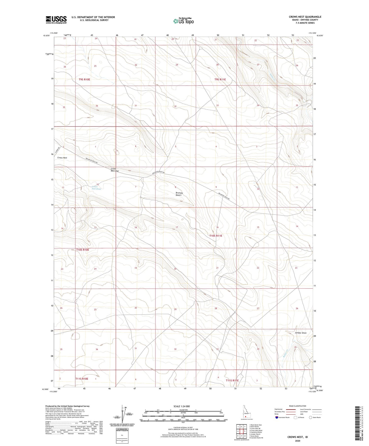 Crows Nest Idaho US Topo Map Image
