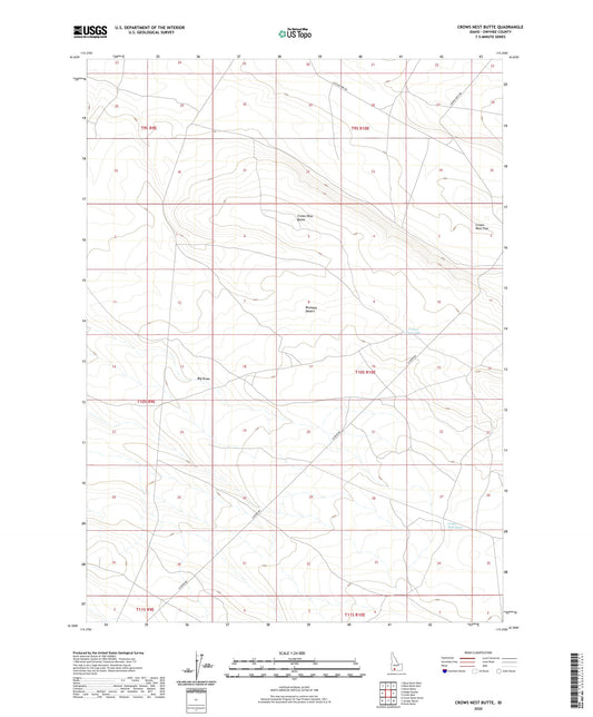 Crows Nest Butte Idaho US Topo Map Image