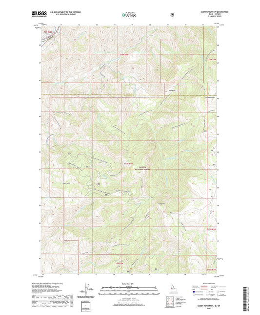 Cuddy Mountain Idaho US Topo Map Image
