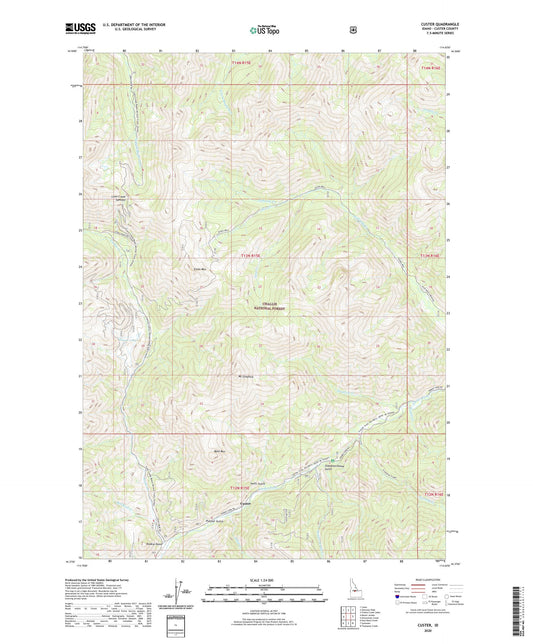 Custer Idaho US Topo Map Image