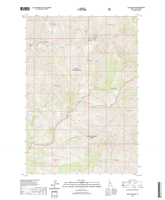 Dave Lewis Peak Idaho US Topo Map Image