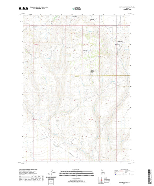 Davis Mountain Idaho US Topo Map Image