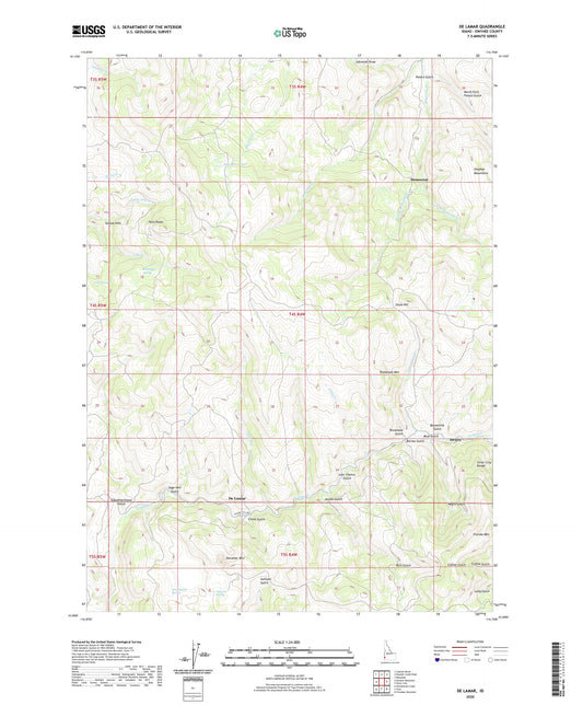 De Lamar Idaho US Topo Map Image