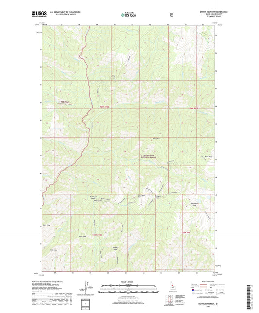 Dennis Mountain Idaho US Topo Map Image