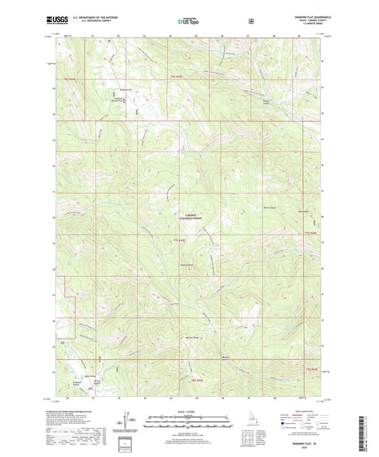Diamond Flat Idaho US Topo Map Image