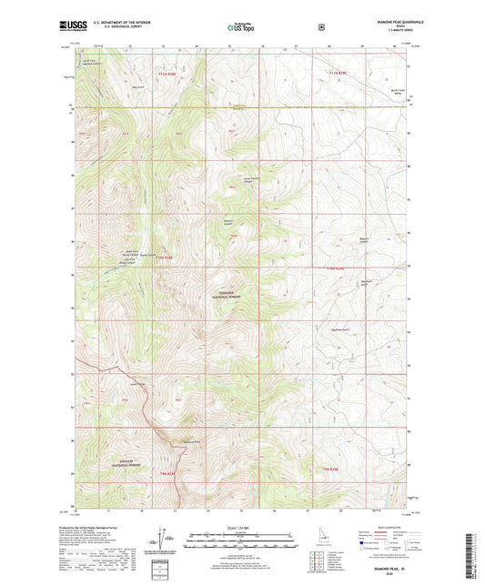 Diamond Peak Idaho US Topo Map Image