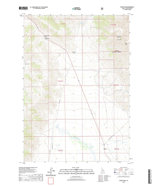 Dickey Peak Idaho US Topo Map Image