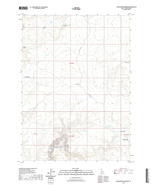 Dickshooter Reservoir Idaho US Topo Map Image