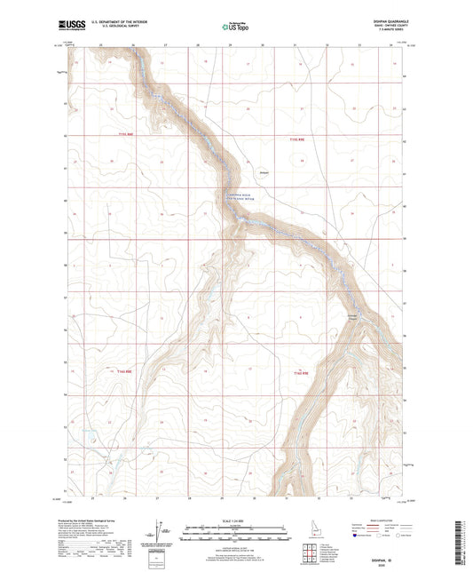 Dishpan Idaho US Topo Map Image