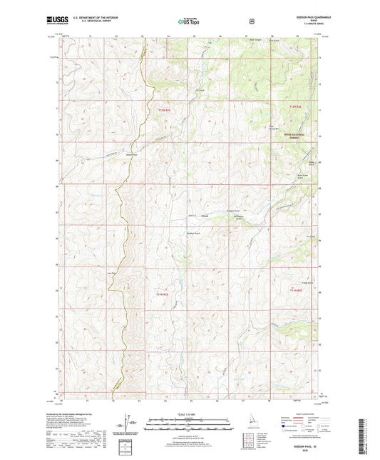 Dodson Pass Idaho US Topo Map Image