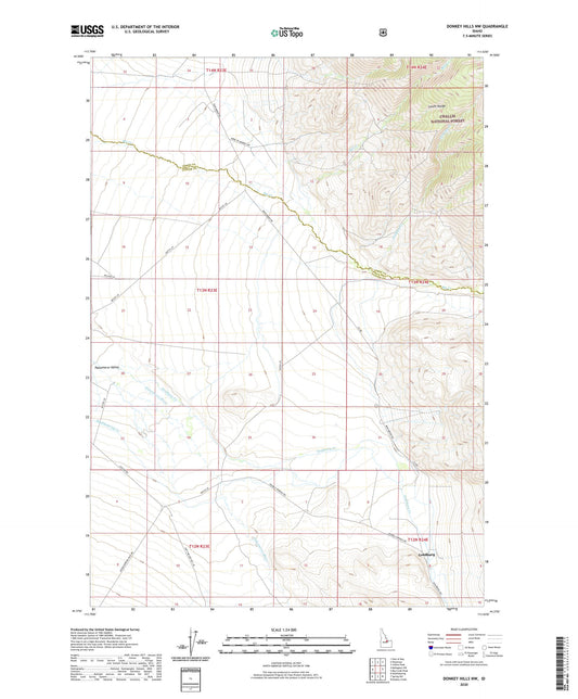 Donkey Hills NW Idaho US Topo Map Image