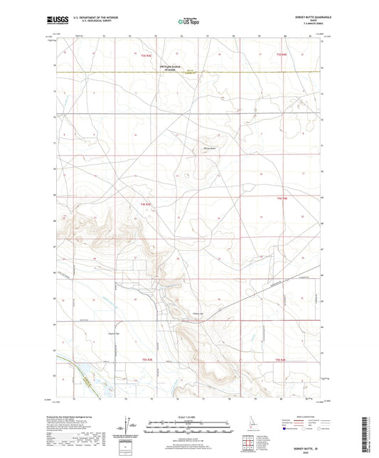 Dorsey Butte Idaho US Topo Map Image