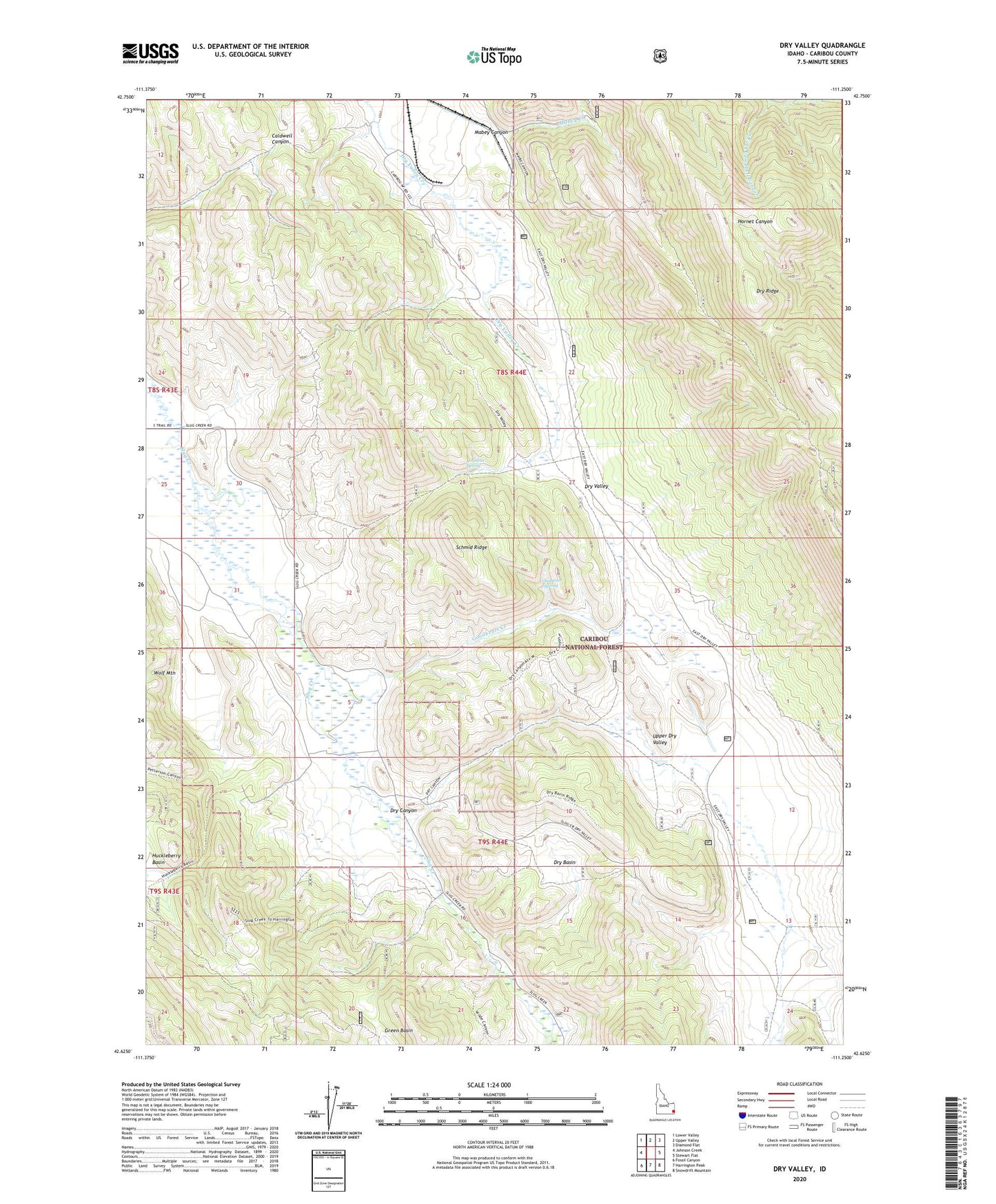 Dry Valley Idaho US Topo Map Image