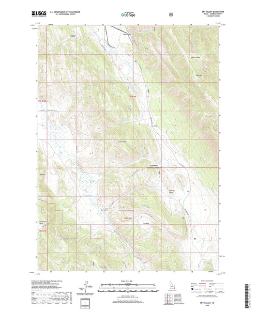 Dry Valley Idaho US Topo Map Image