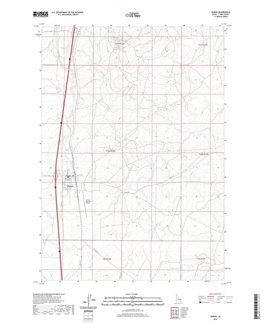 Dubois Idaho US Topo Map Image