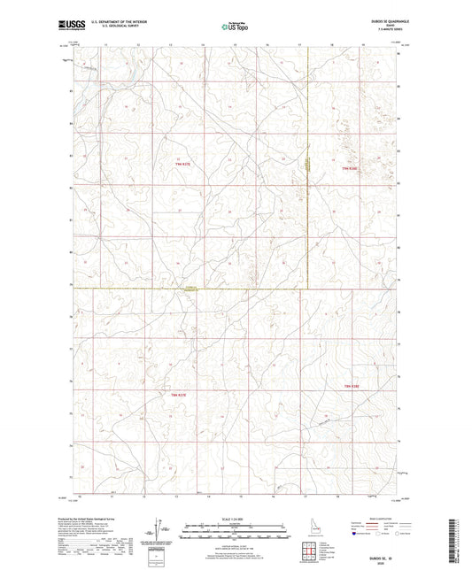 Dubois SE Idaho US Topo Map Image