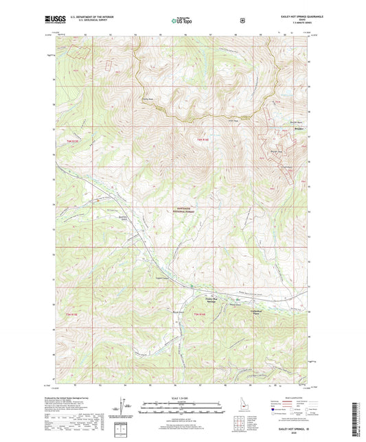 Easley Hot Springs Idaho US Topo Map Image