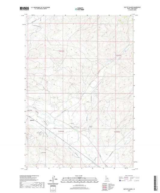 East of Salmon Idaho US Topo Map Image