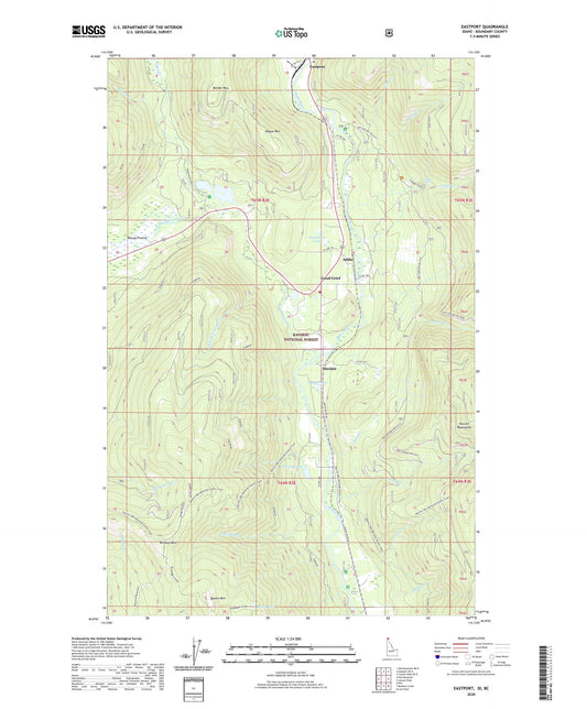 Eastport Idaho US Topo Map Image