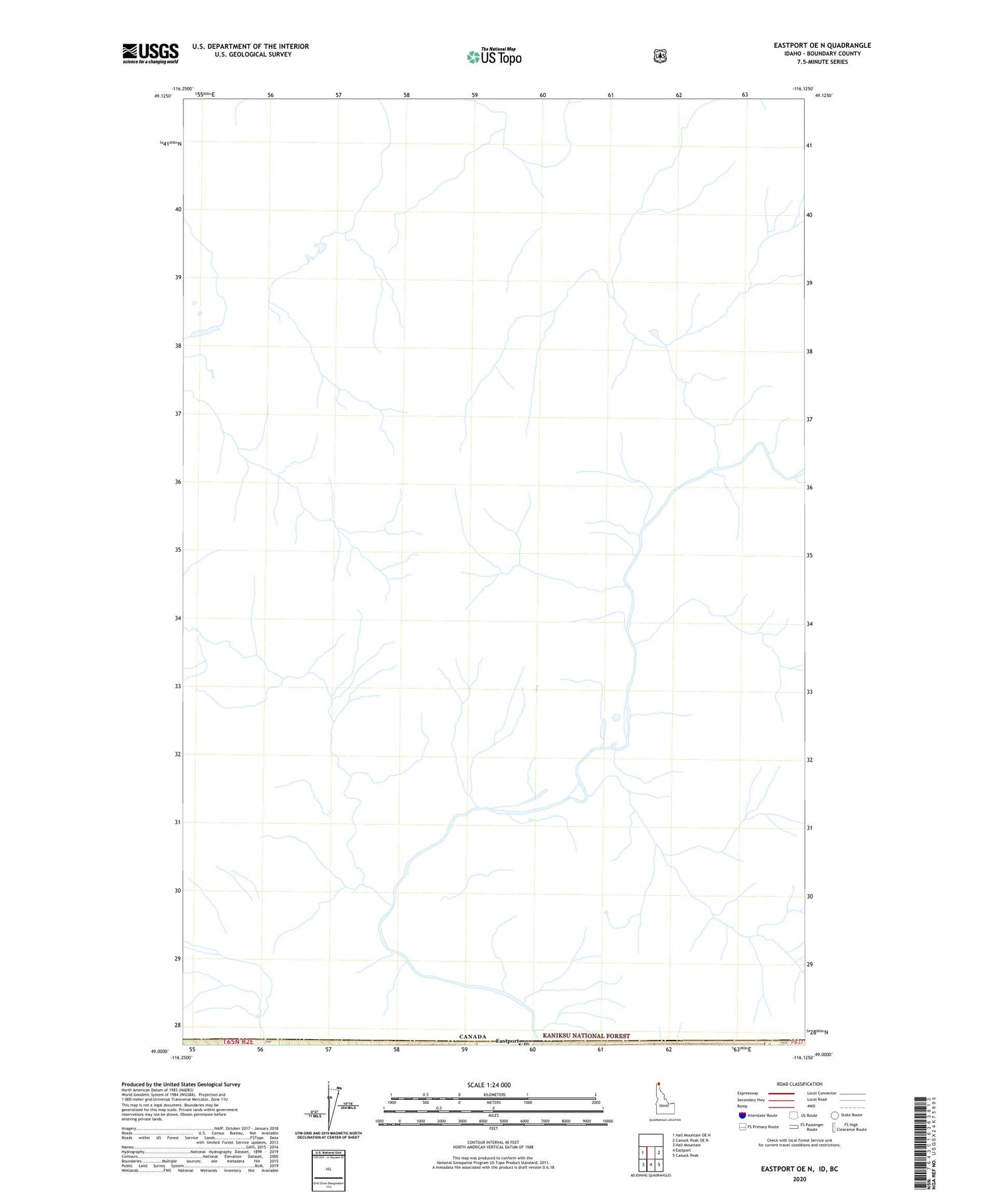 Eastport OE N Idaho US Topo Map Image